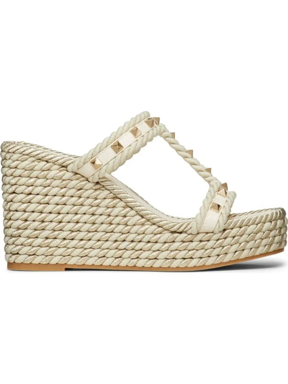 NWT Valentino Garavani Authentic Rockstud Torchon Wedge Sandal